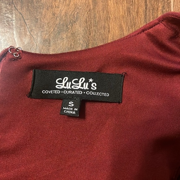 Lulus Hello World Wine Midi Dress W/Back Zipper, Sz. S. - Picture 11 of 14